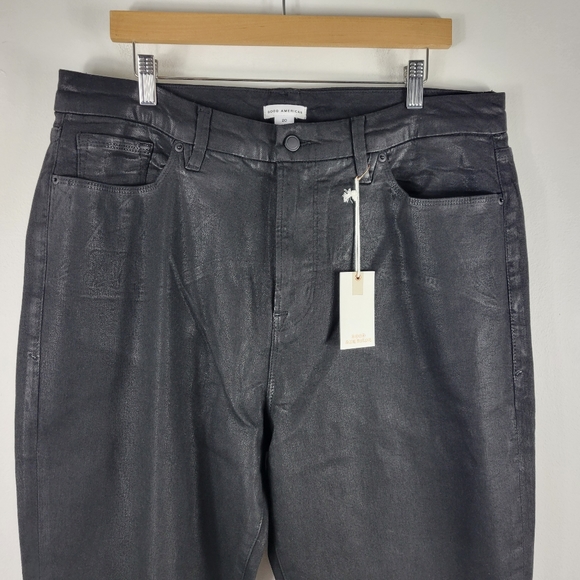 New Good American Good Classic Leather Coated High Waist Slim Ankle Jeans - Picture 4 of 14